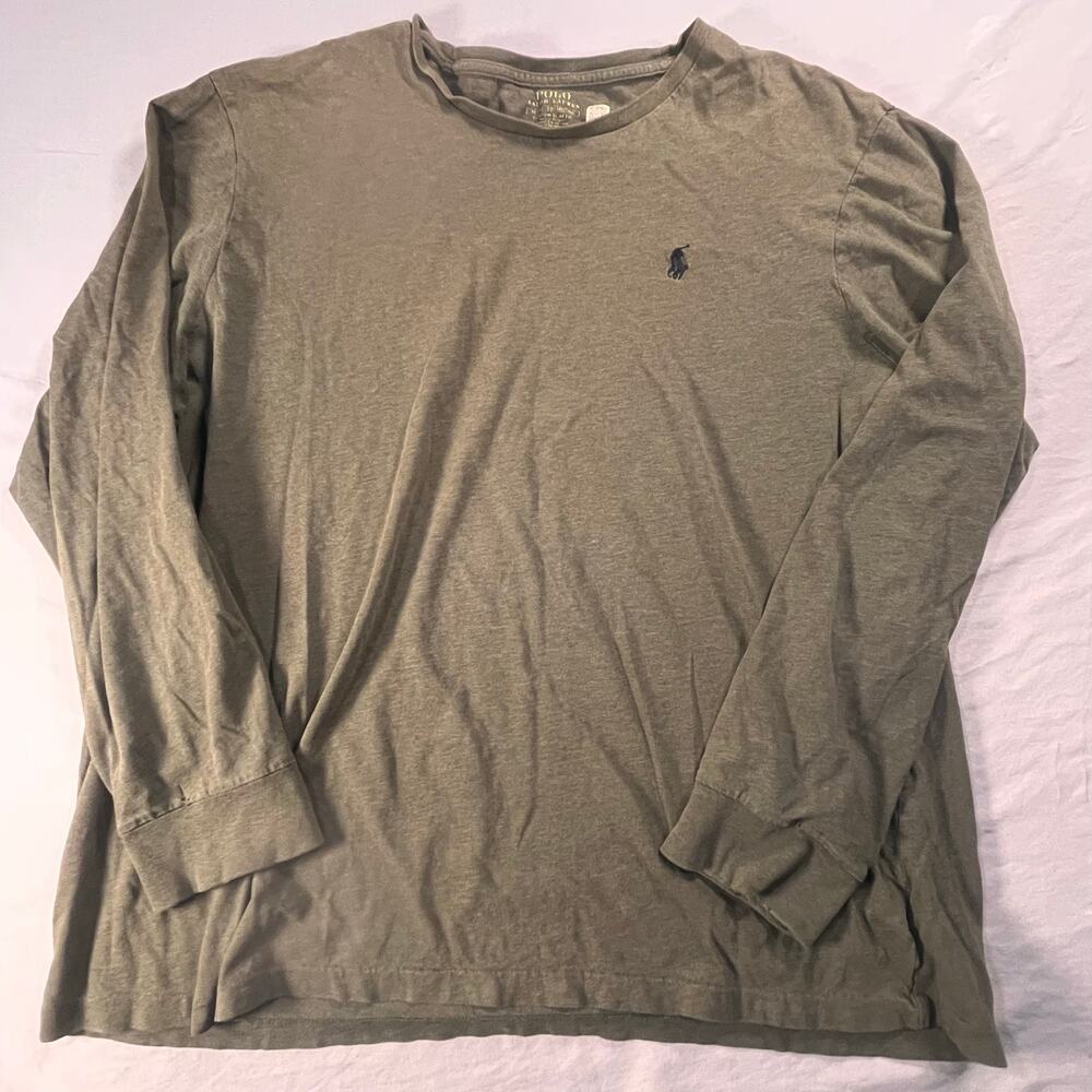 Polo Ralph Lauren Custom Slim Fit Long Sleeve Shirt XL Olive Green Men’s Tee